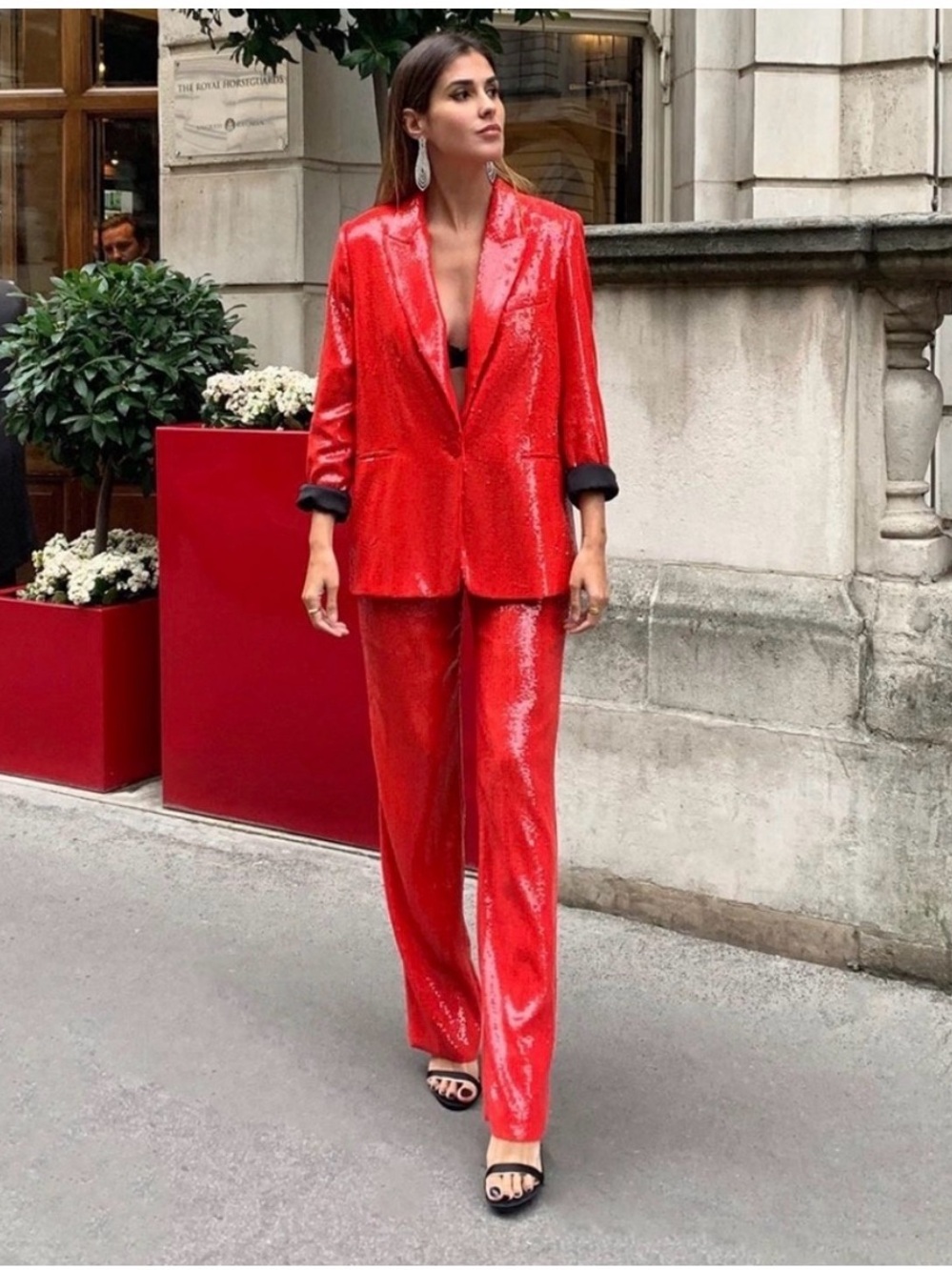 Zara Red Sequin Pant